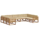 vidaXL Ensemble de canapés d'extérieur 9 Pièces Naturel et Beige