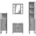 vidaXL Ensemble d'armoires de salle de bain 4 Pièces sonoma gris