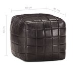 vidaXL Pouf 40 x 40 x 40 cm Noir Cuir véritable de chèvre