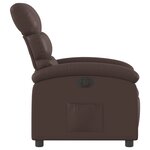 vidaXL Fauteuil inclinable électrique Marron Similicuir