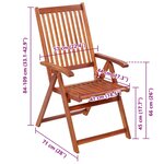 vidaXL Chaises pliables de jardin lot de 2 Bois solide d'acacia Marron