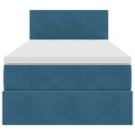 vidaXL Lit de Rangement avec matelas Bleu foncé 90 x 200 cm Velours