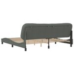 vidaXL Cadre de lit sans matelas Hvar gris foncé 200x200 cm tissu