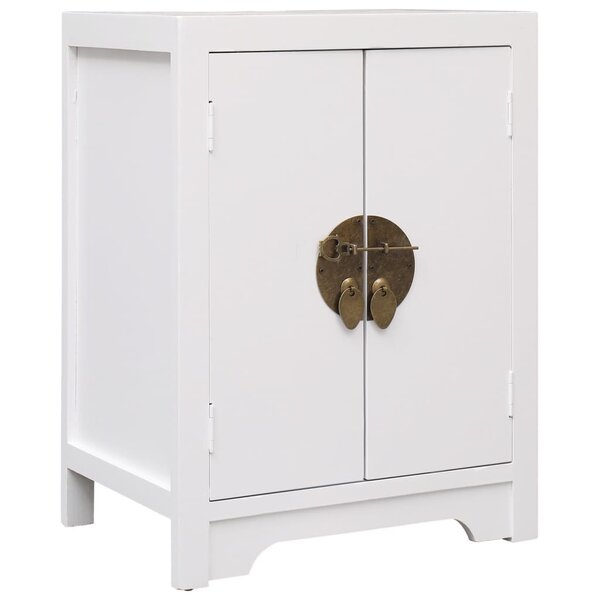 vidaXL Table de chevet Blanc 38 x 28 x 52 cm Bois de Paulownia