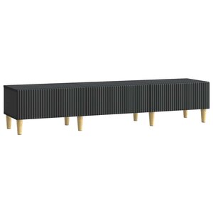 vidaXL Meuble TV avec tiroir Noir 147 x 34 5 x 30 cm Bois d'ingénierie