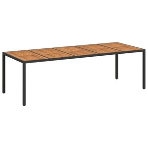 vidaXL Table de Jardin Noir polyrotin