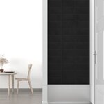 vidaXL Panneaux muraux 12 Pièces Noir 30x15 cm Velours 0 54 m²