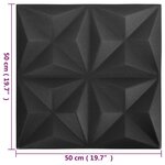 vidaXL Panneaux muraux 3D 24 Pièces 50x50 cm noir origami 6 m²