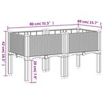 vidaXL Jardinière avec pieds bleu gris 80x40x42 cm PP