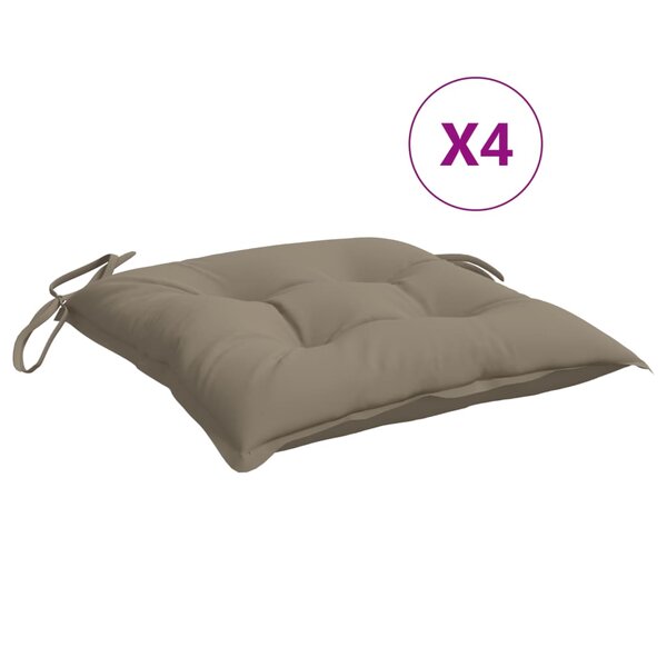 vidaXL Coussins de chaise lot de 4 taupe 50x50x7 cm tissu oxford
