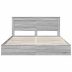 vidaXL Lit de Rangement Gris Sonoma 200 x 200 cm Bois d'ingénierie