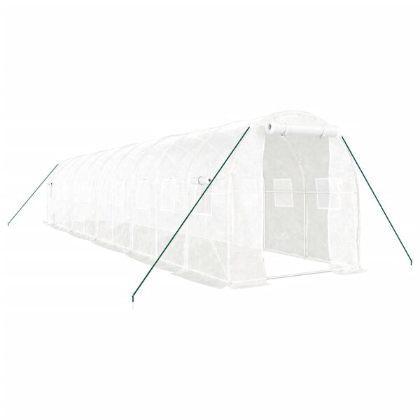 vidaXL Serre avec cadre en acier blanc 20 m² 10x2x2 m