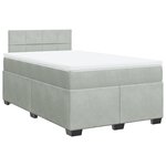 vidaXL Sommier à lattes de lit et matelas Gris clair 120x200cm Velours