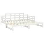 vidaXL Lit coulissant sans matelas blanc bois de pin solide