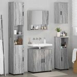 vidaXL Ensemble de mobilier de salle de bain 5 Pièces Gris Sonoma