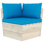 vidaXL Salon de jardin palette 9 Pièces avec coussins bois d'épicéa