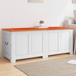 vidaXL Coffre de rangement et couvercle marron et blanc bois d'acacia