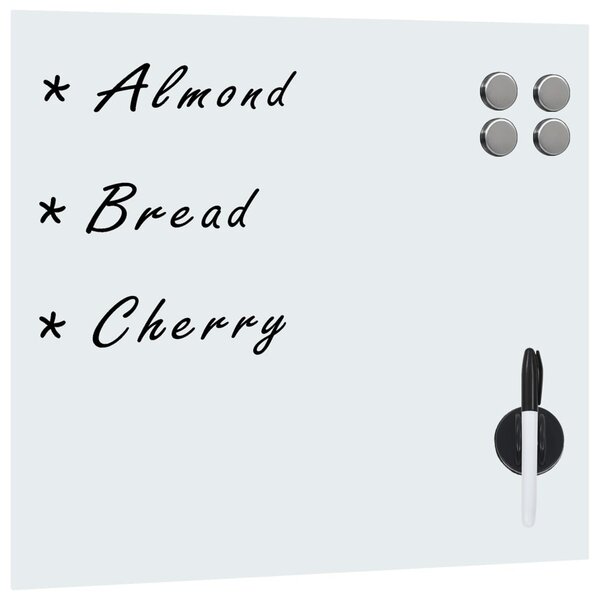 Tableau magnétique panneau écriture école maison bureau mural verre 40 x 40 cm blanc 02_0045500