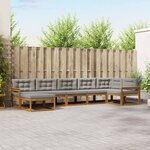 vidaXL Ensemble de canapés d'extérieur 7 Pièces Gris Naturel et Clair