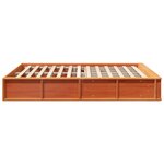 vidaXL Cadre de lit avec rangement élévateur  marron ciré  150 x 200 cm  en bois de pin massif
