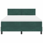 Lit Box Spring vidaXL avec matelas Vert foncé 140x200 cm Velours