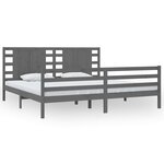vidaXL Cadre de lit sans matelas gris 200x200 cm bois massif de pin