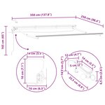 vidaXL Cadre de store électrique avec LED Blanc 3 5 x 2 5 m Aluminium