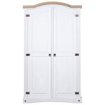 vidaXL Garde-robe avec 2 portes Gamme Corona pin mexicain Blanc