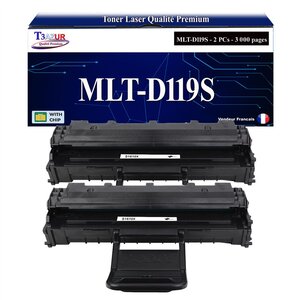 T3AZUR - 2x Toners compatibles avec Samsung MLTD119S D119S pour Samsung ML2020 ML2510 ML2520 ML2570 ML2570G ML2571N SCX4321 SCX4521 SCX4521F SCX4521FG SCX4521G