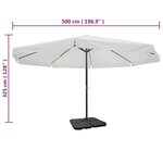 vidaXL Parasol de jardin avec base portable aluminium blanc