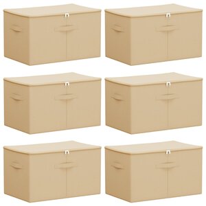 vidaXL Boîte de rangement 6 Pièces Crème 55 x 35 x 32 cm Tissu intissé