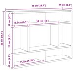 vidaXL Étagère murale Gris béton 75x16x55 cm Bois d'ingénierie