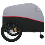 vidaXL Remorque de vélo noir et rouge 45 kg fer