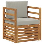 vidaXL Canapé d’extérieur Bois d'acacia massif et polyester Naturel