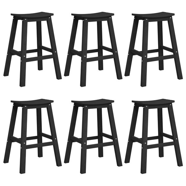 Tabourets de bar vidaXL 9 Pièces Noir HDPE