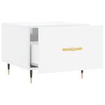 vidaXL Table basse blanc brillant 50x50x40 cm bois d'ingénierie