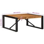 vidaXL Table basse 80x80x35 cm bois massif acacia