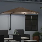 vidaXL Parasol de jardin Taupe et Noir 248 x 248 x 148 cm