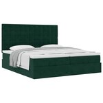 vidaXL Cadre de lit ottoman avec matelas vert foncé 200x200 cm velours