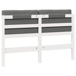 vidaXL Tête de lit capitonnée Blanc et gris clair 135 cm Pin massif