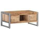 vidaXL Table basse 95x50x40 cm Bois de manguier brut