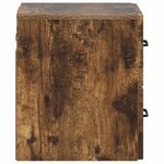 vidaXL Cabinet de chevet mural 2 pc Chêne fumé 34 5 x 33 x 40 cm