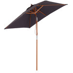Parasol rectangulaire inclinable bois polyester haute densité 2L x 1 5l x 2 3H m gris foncé