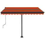 vidaXL Auvent automatique capteur de vent/LED 350x250 cm Orange/marron