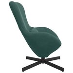 vidaXL Fauteuil œuf Vert foncé Velours