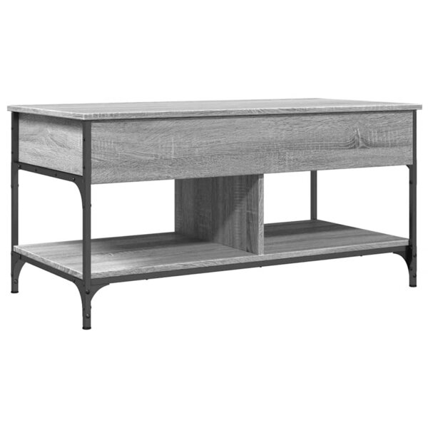 vidaXL Table basse sonoma gris 100x50x50 cm bois d'ingénierie et métal