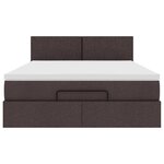 VidaXL Cadre de lit ottoman avec matelas marron foncé 140x200 cm tissu