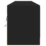 vidaXL Meuble TV mural avec LED noir 180x31x38 cm