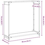 vidaXL Portant de bois chauffage vert olive 90x28x90 cm
