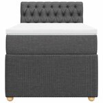 vidaXL Sommier à lattes de lit avec matelas Gris foncé 90x200 cm Tissu
